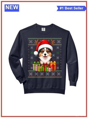 Cardigan Welsh Corgi Christmas Ugly Sweater Crewneck Sweatshirt